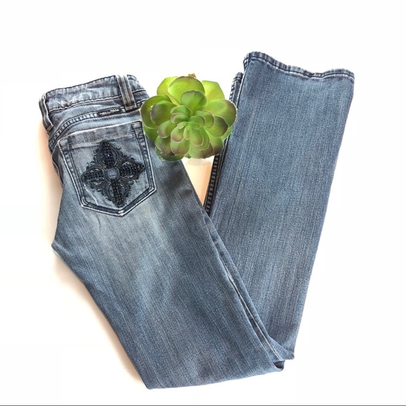 🔸Miss Me Embellished Medium Straight Cut Jeans - Picture 2 of 8